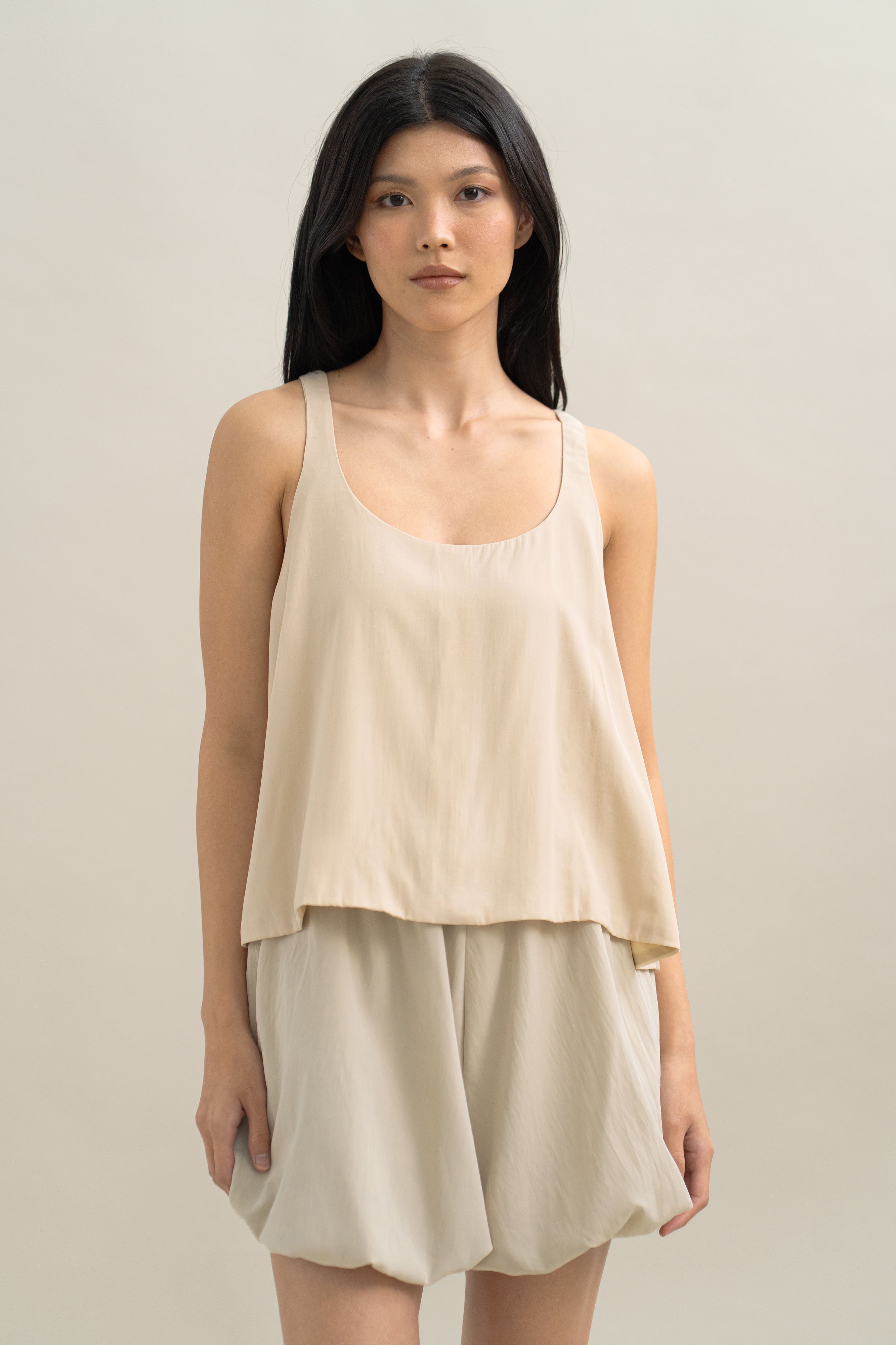 TM Puff Shorts in Cream