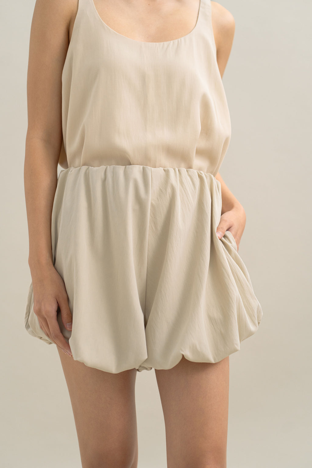 TM Puff Shorts in Cream