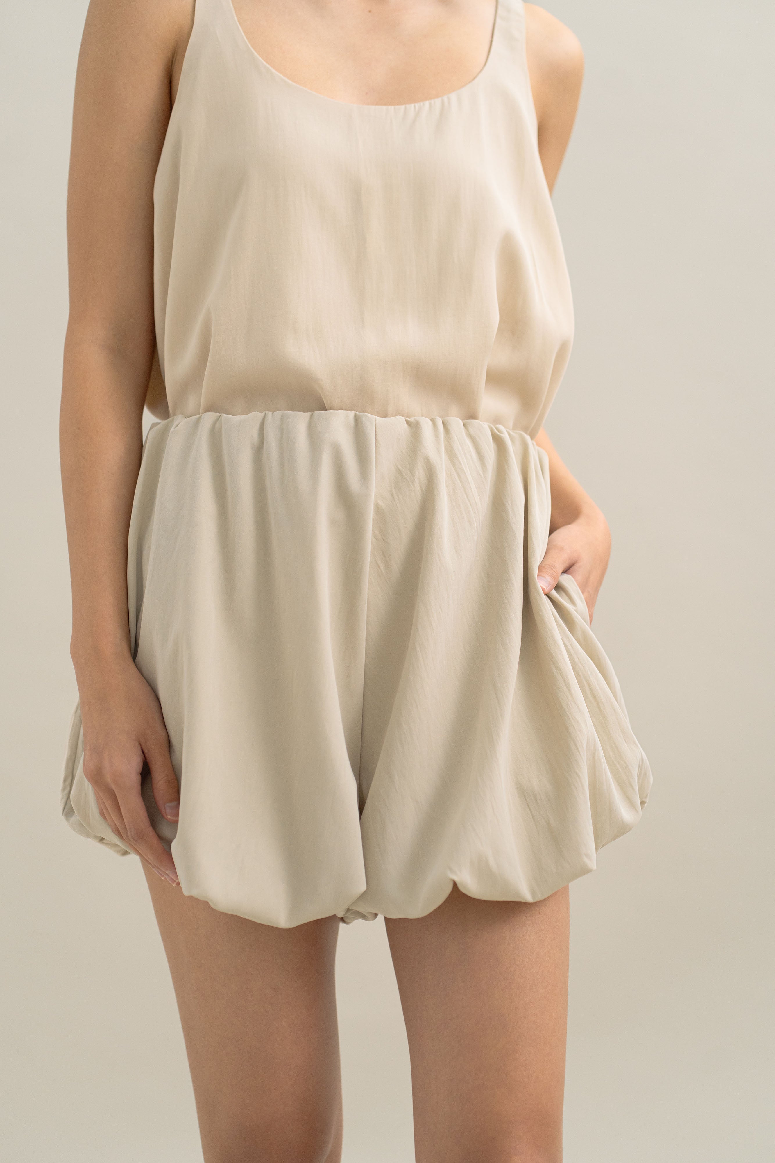 TM Puff Shorts in Cream