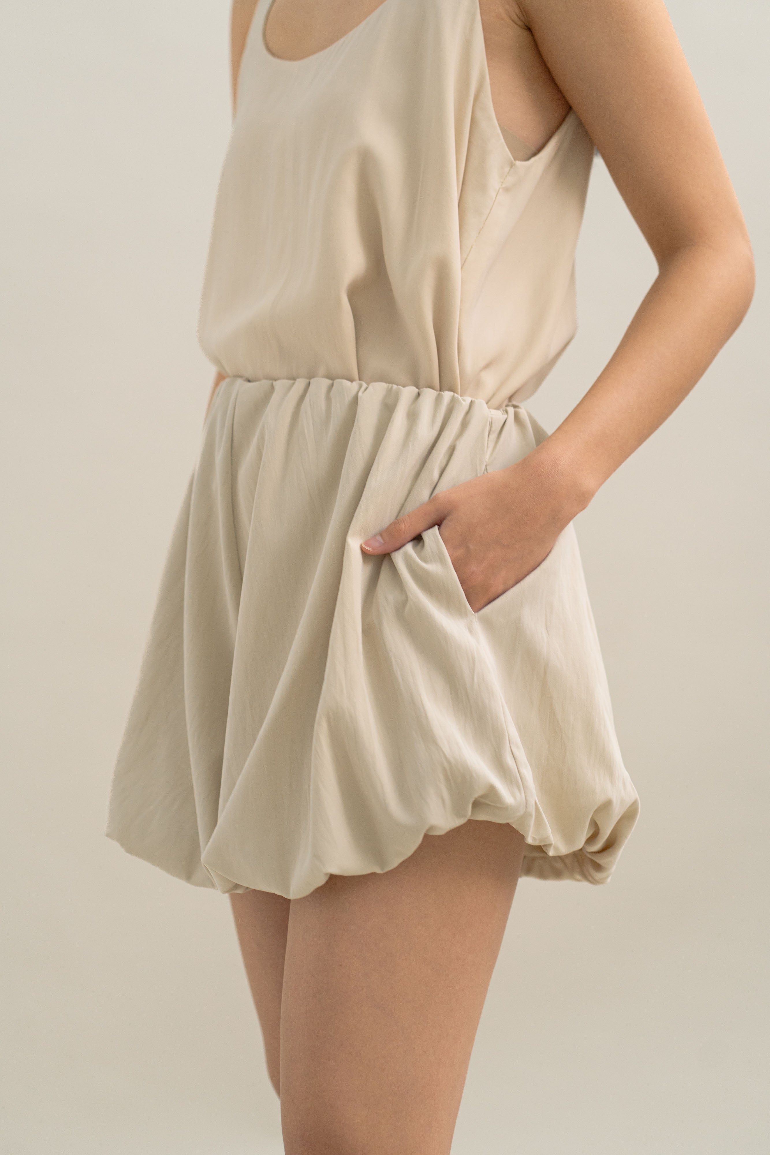 TM Puff Shorts in Cream
