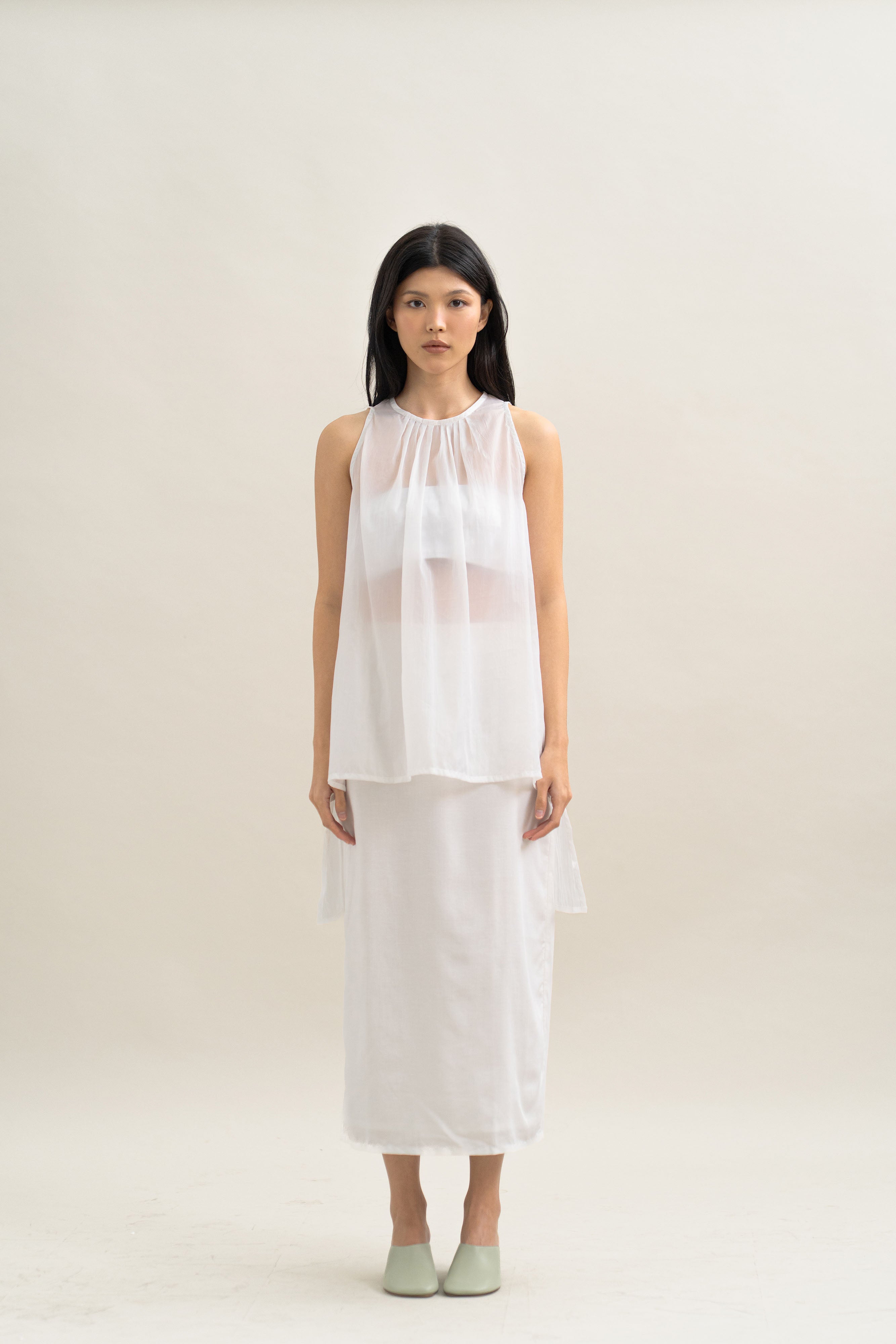 TM Sheer Top Set in Buttermilk