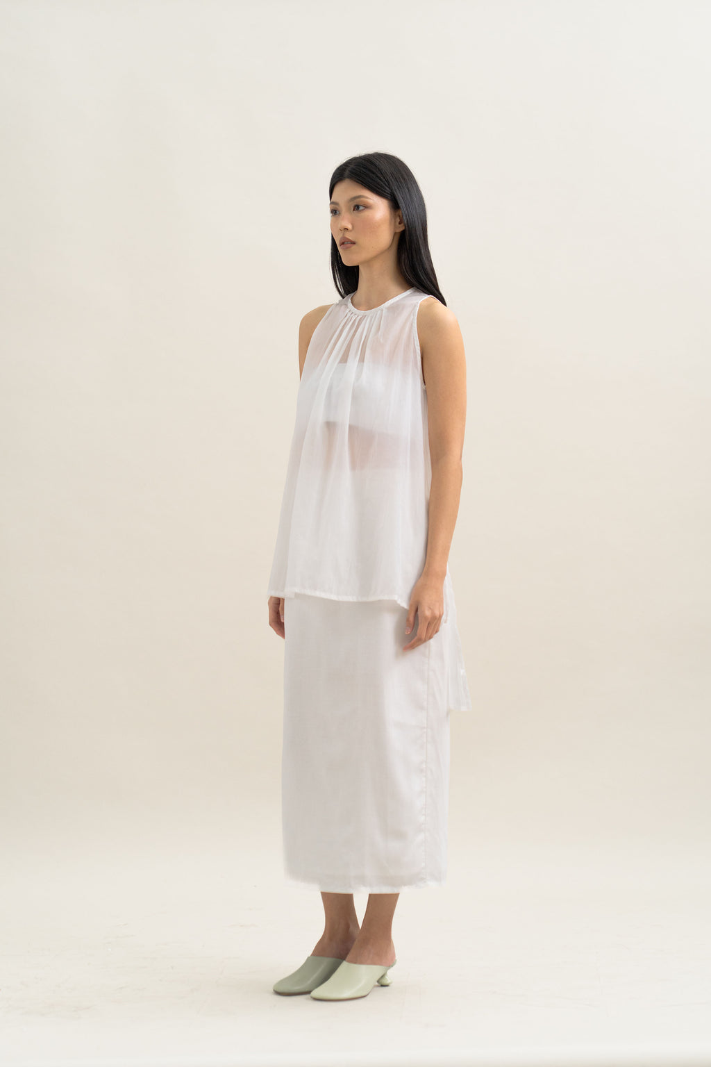 TM Sheer Top Set in Buttermilk