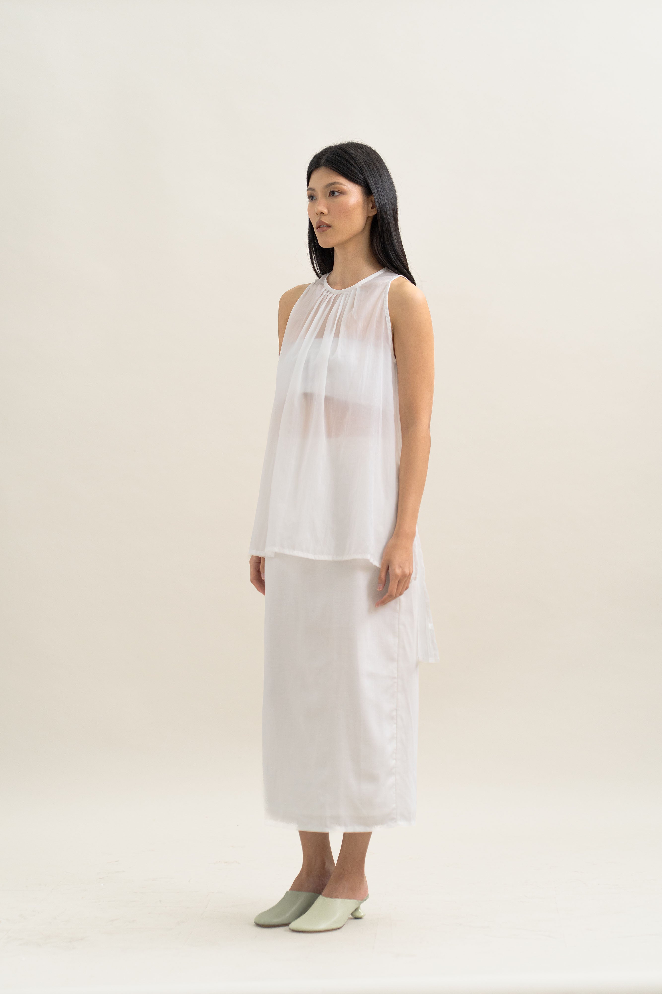 TM Sheer Top Set in Buttermilk