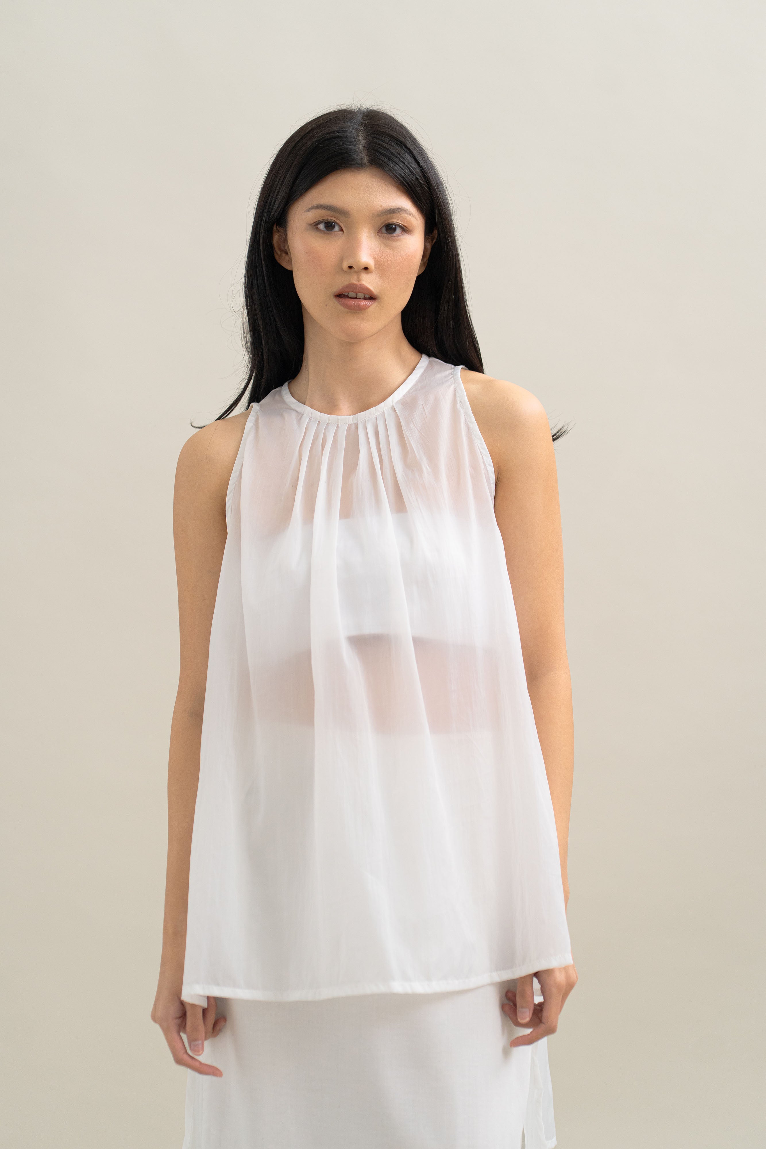 TM Sheer Top Set in Buttermilk