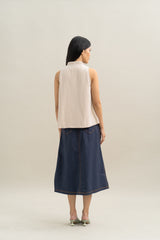 WTP Embroidery Vest in Beige
