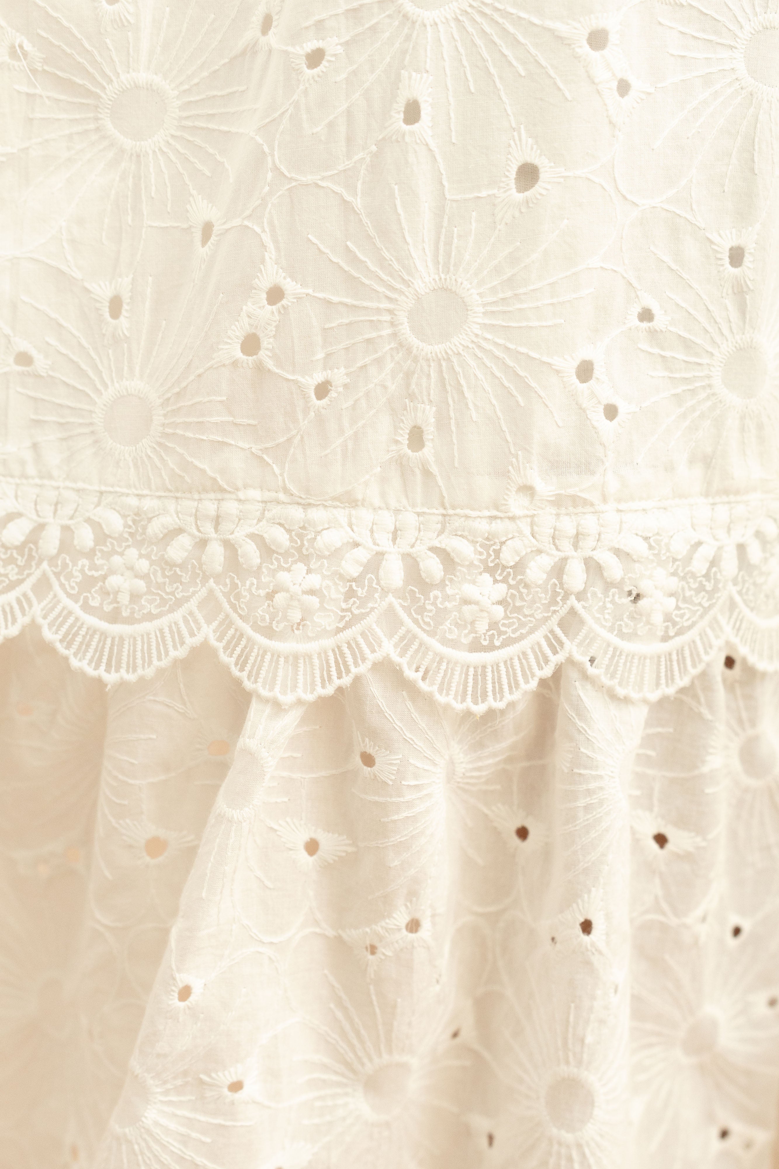 TM Embroidery Bloom Long Dress in Buttermilk