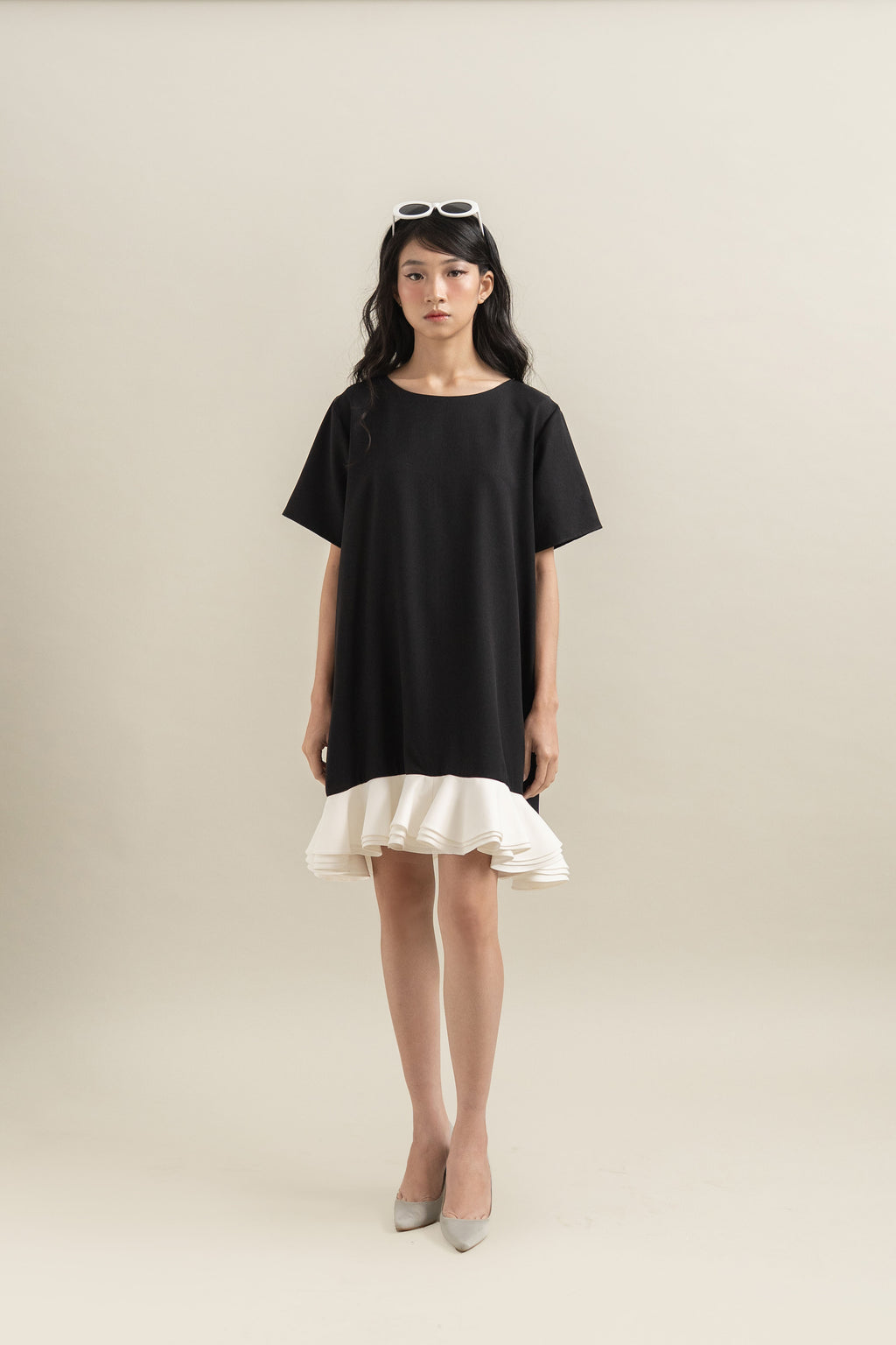 Bouquet Ruffle Dress in Licorice