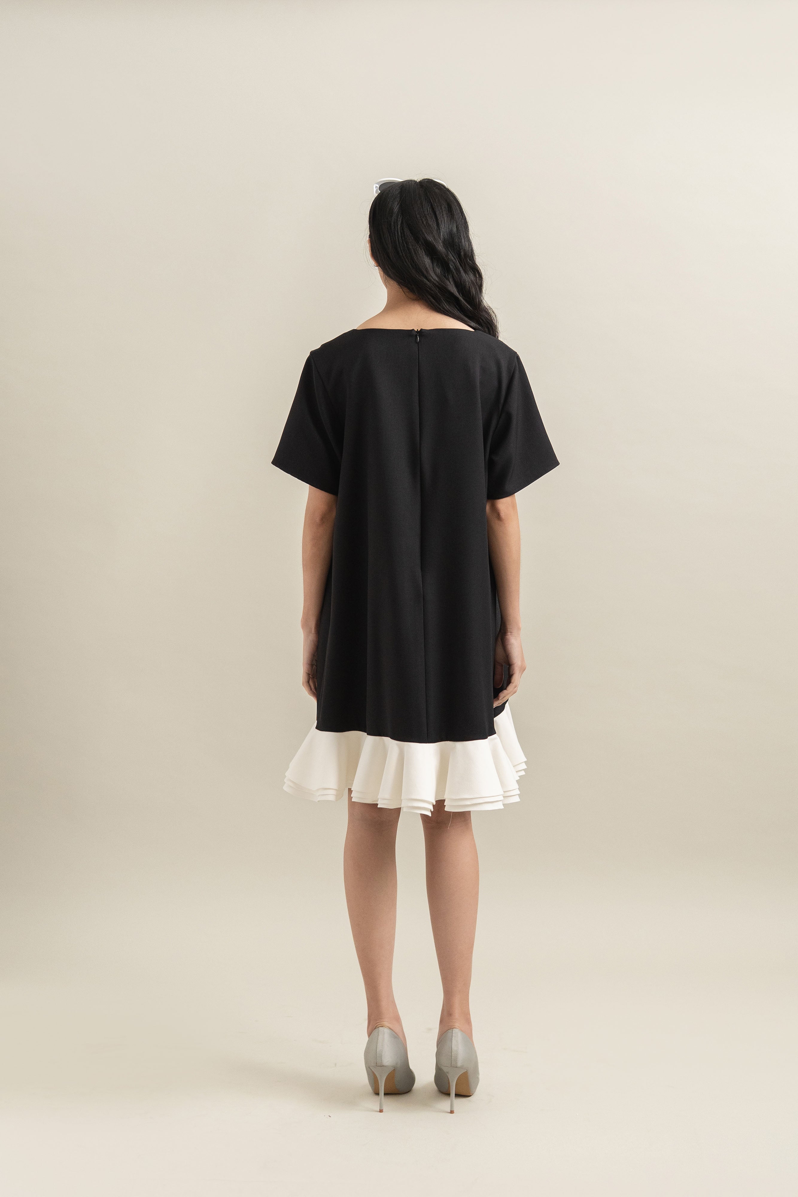 Bouquet Ruffle Dress in Licorice
