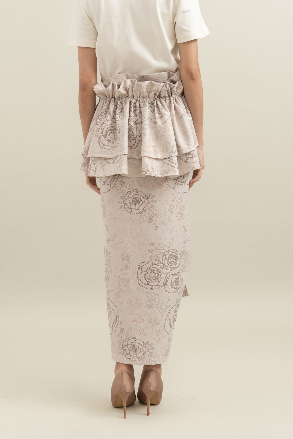 Bouquet Pattern Obi in Cream