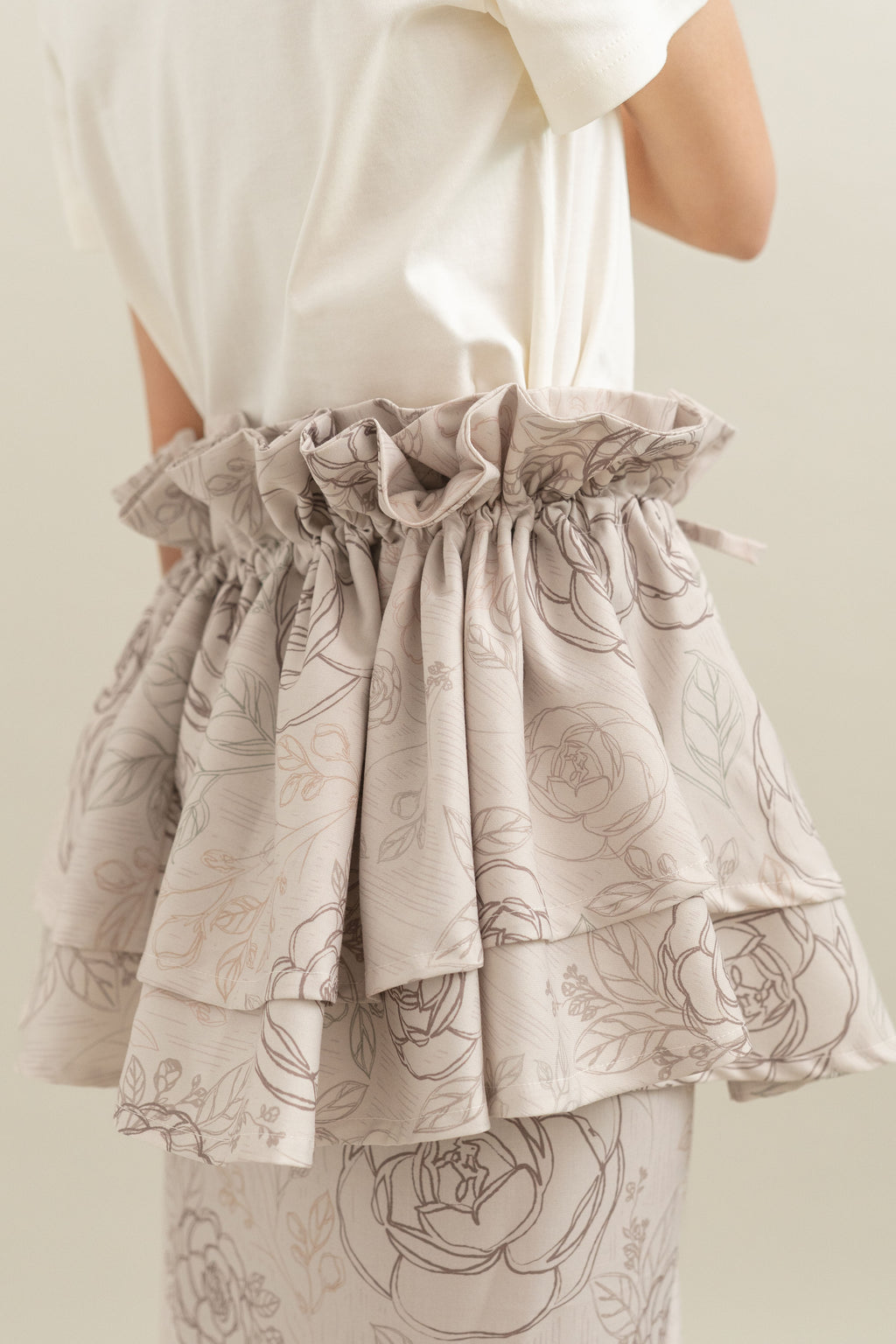 Bouquet Pattern Obi in Cream