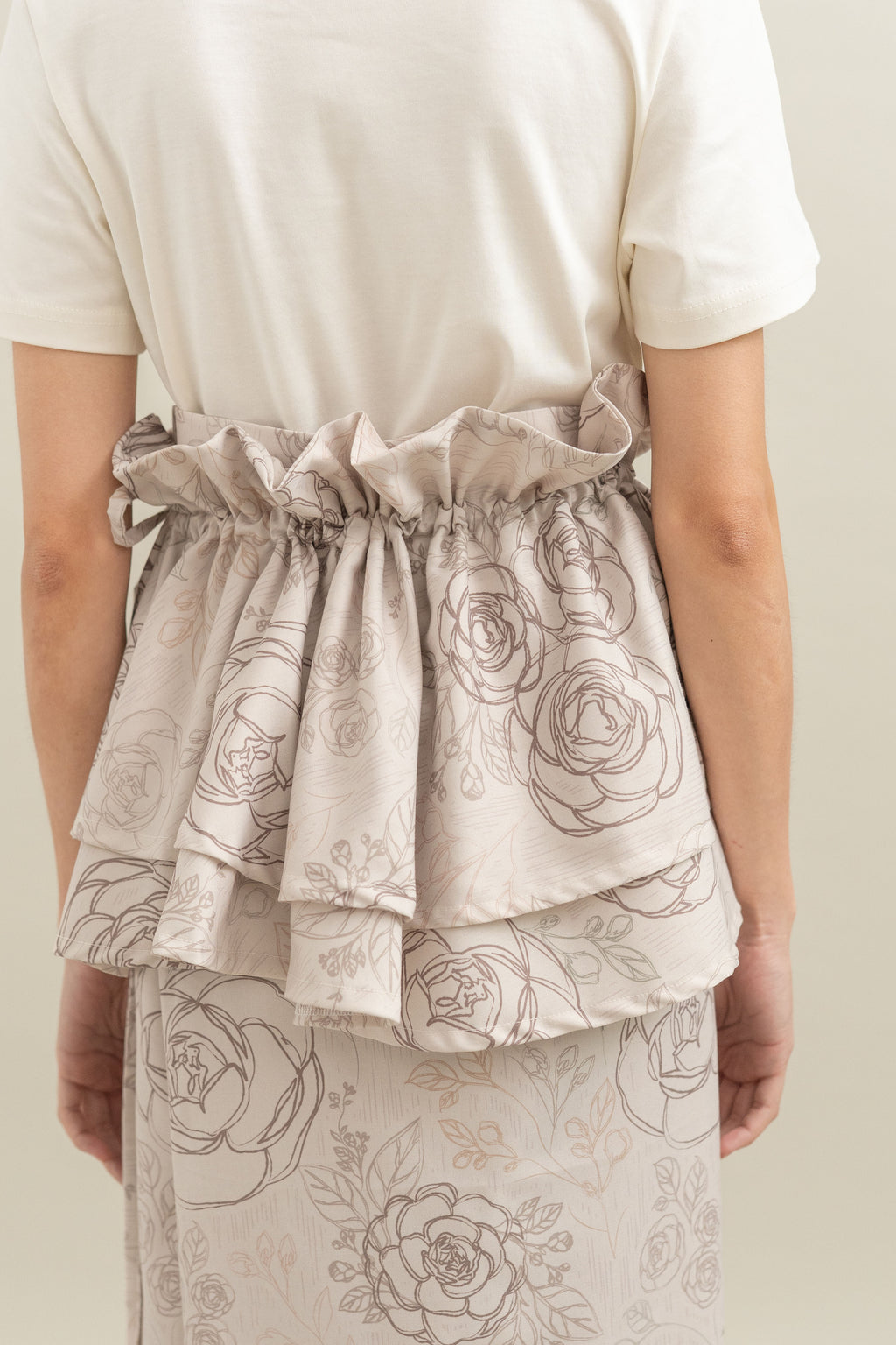 Bouquet Pattern Obi in Cream