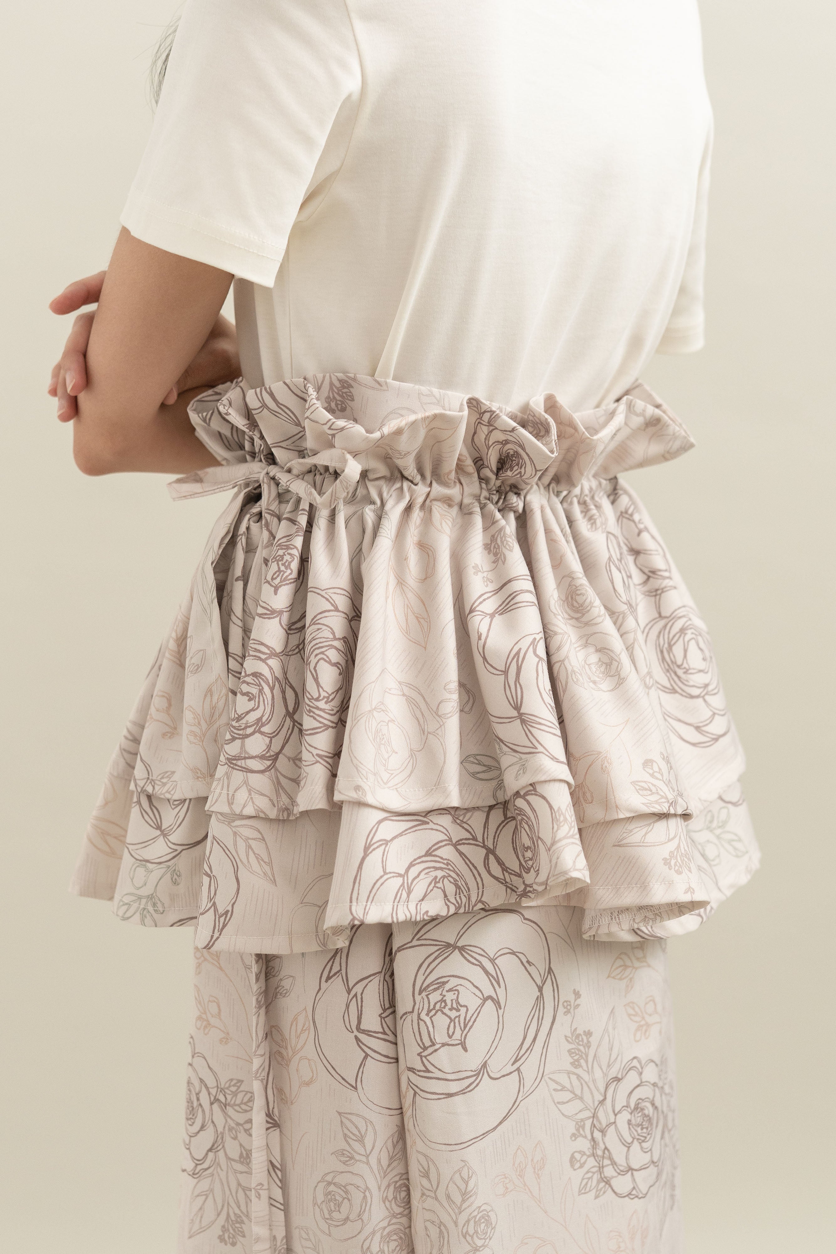 Bouquet Pattern Obi in Cream