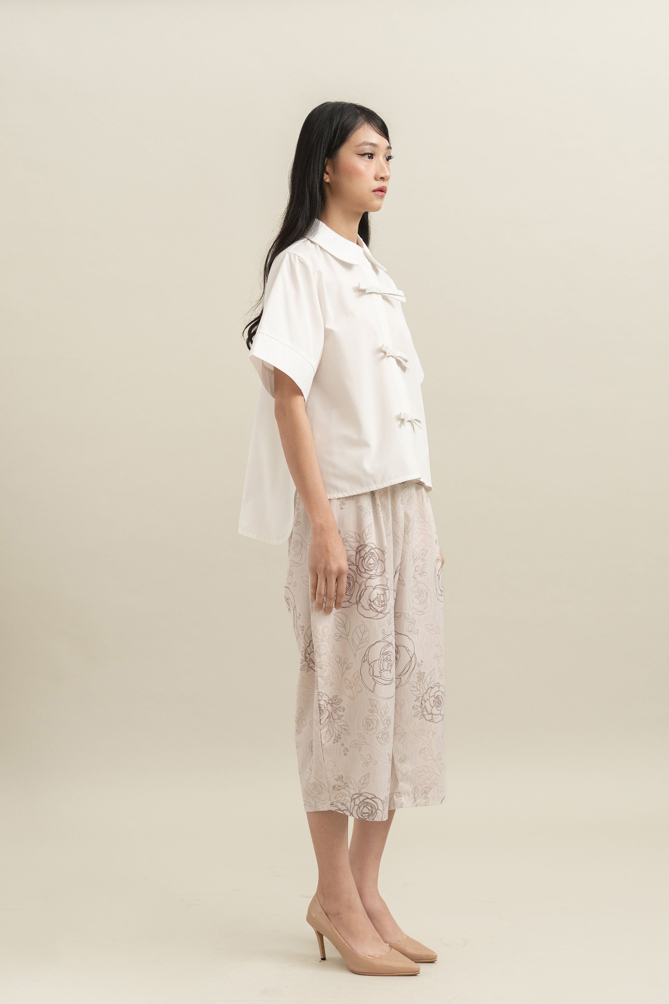 Bouquet Ribbon Shirt in Buttermilk