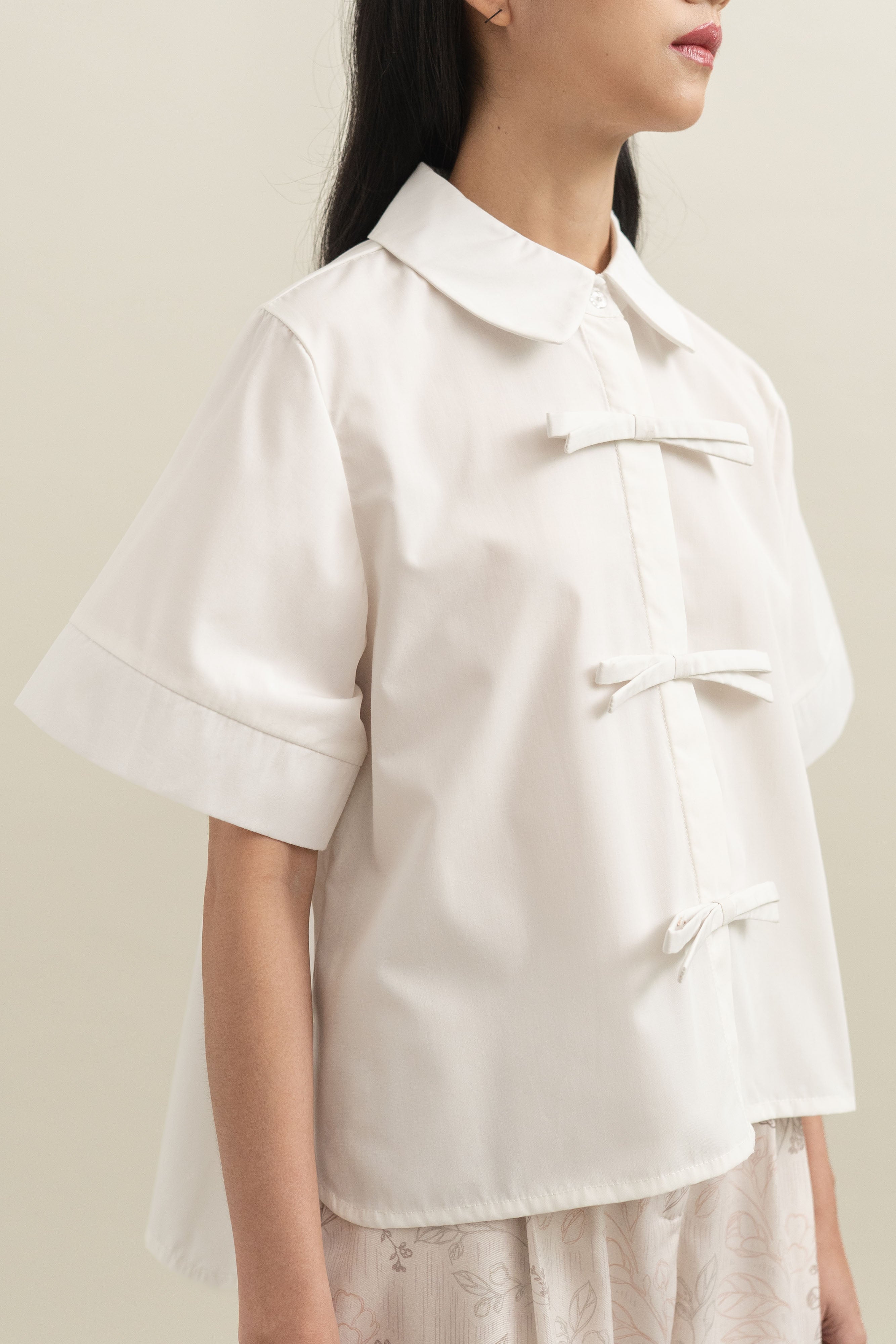Bouquet Ribbon Shirt in Buttermilk
