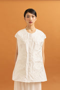 TM Embroidery Full Bloom Top in Buttermilk