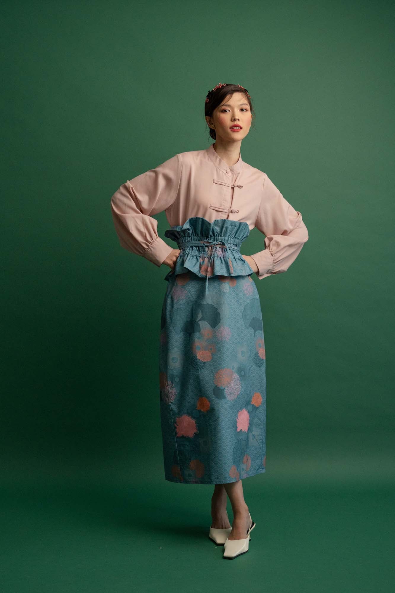 Chwee Kuih Midi Skirt