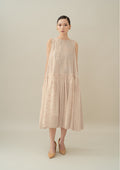 Lembayung Embroidery Sleeveless Dress in Sand