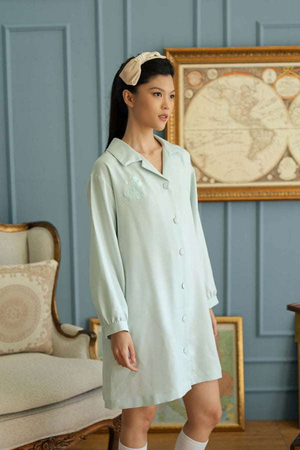 Mickey Mouse Embroidery Shirt Dress