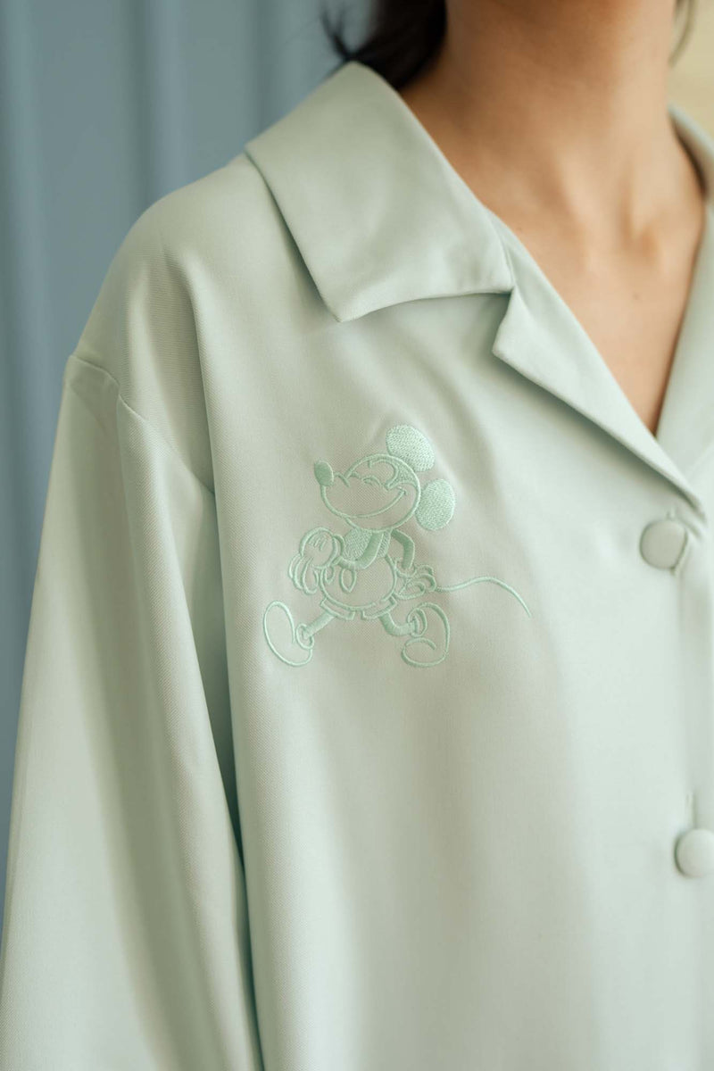 Mickey Mouse Embroidery Shirt Dress