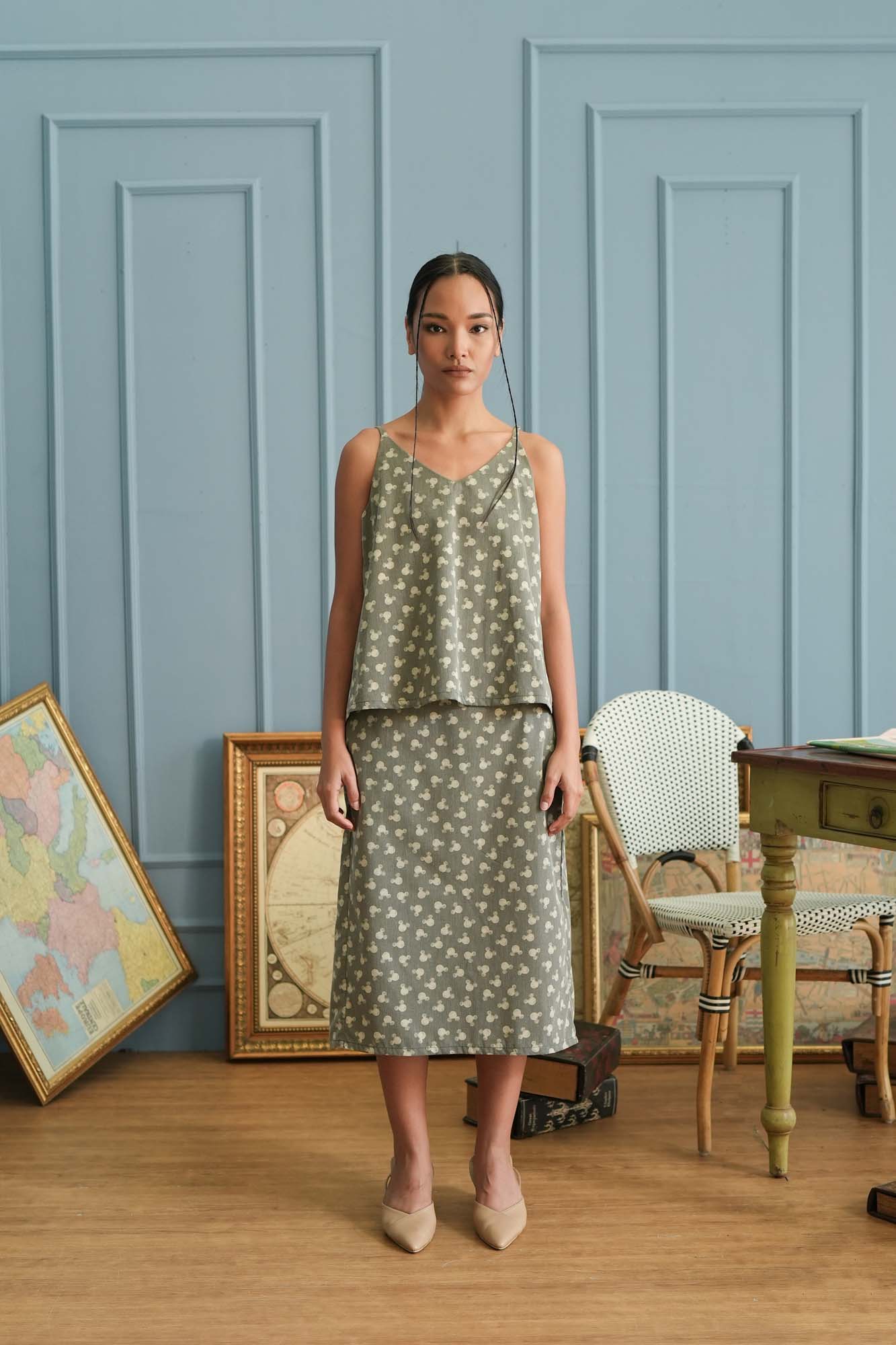 Mickey Mouse Pattern Tanktop in Grey