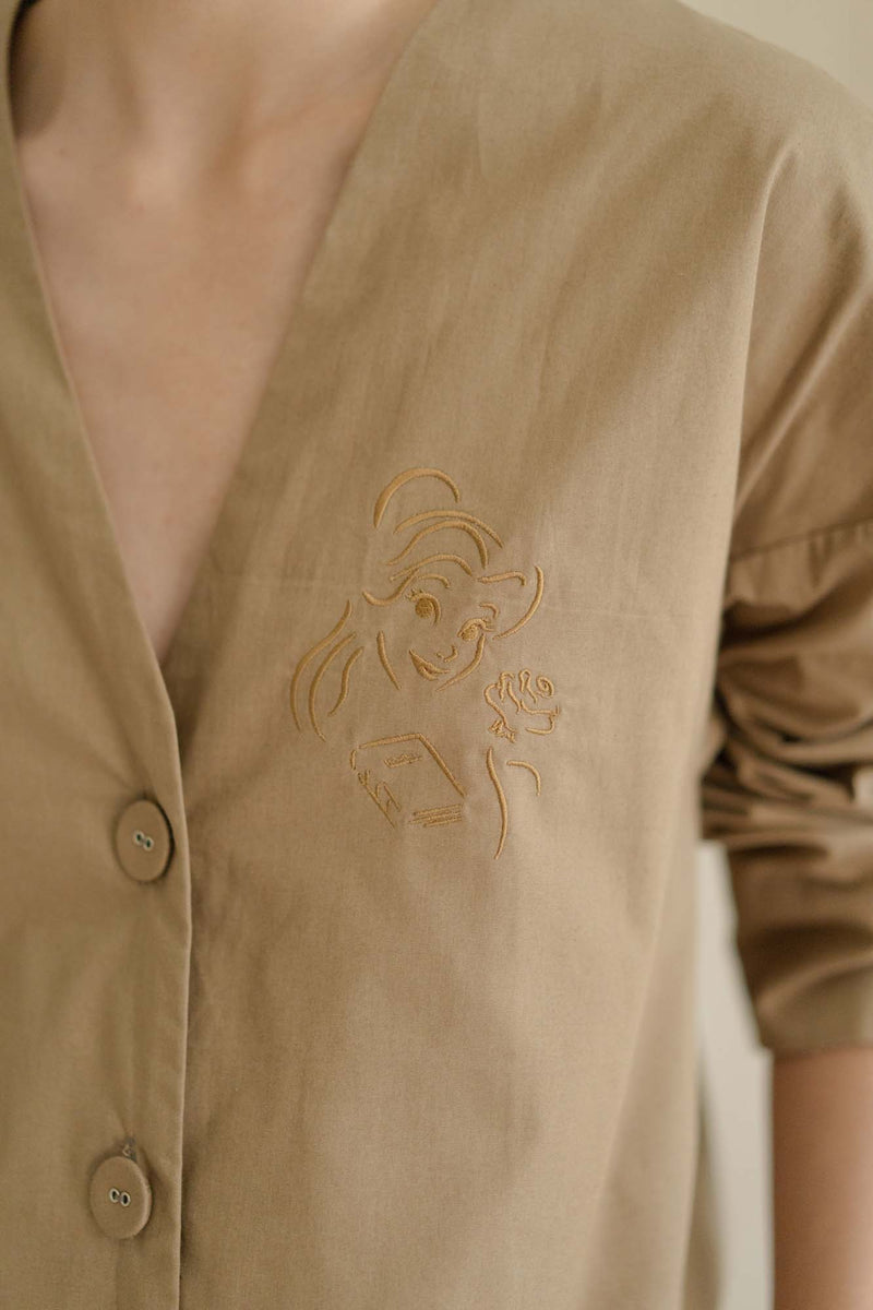 Embroidery Oversized Shirt Princess Belle Edition